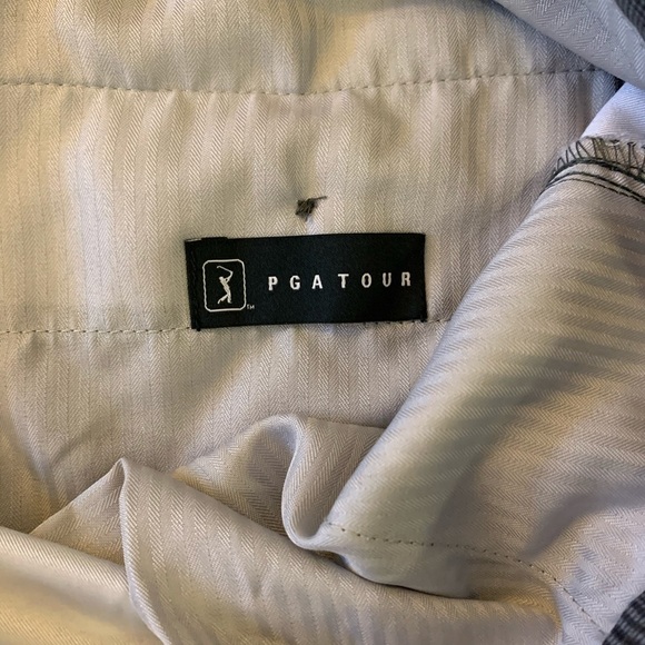 Mens Plaid Gray‎ and Black PGA Tour Shorts Size 38 - Picture 2 of 3